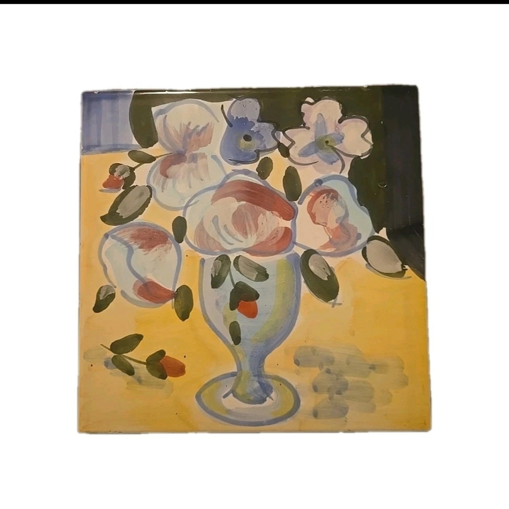 Made In Italy For Museum Of Art Boston - Flowers In Vase Art Trivit Tile